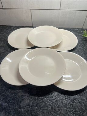 Vintage Corelle Winter Frost Classic White Salad or Dessert Plates - Set of 6